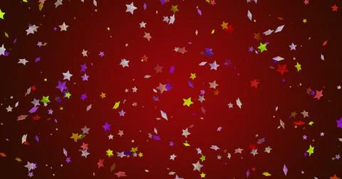 Abstract red star geometric background. 3d image, selective focus. copy space Stock Illustration