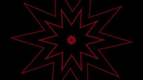 Abstract red star neon glowing pattern Stock Illustration