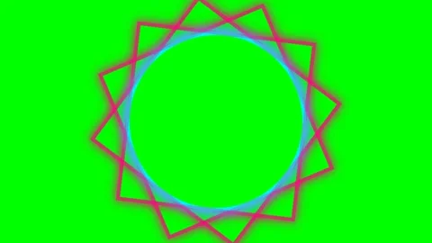 Abstract red star outline shape rotating against a vibrant green background Stock Footage 341820877