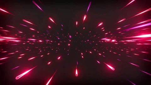 Abstract red streaks moving fast through dark space cinematic Stock Footage 327567657