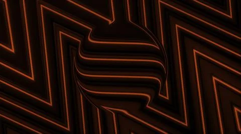 Abstract red striped background with a sphere, seamless loop. Motion. Zig zag Stock Illustration