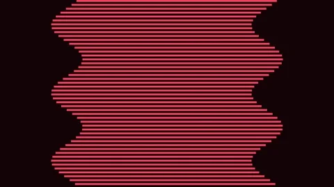 Abstract Red Stripes Pattern Wave Animation on Black Background Stock Footage 342523542