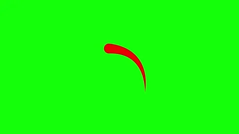 Abstract red stroke appears on green screen, then arcs dynamically, creatin.. Stock Footage 333878147