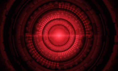 Abstract red system circle circuit cyber futuristic technology vector backgro Stock Illustration