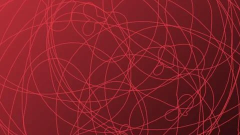 Abstract Red Tangled Line Art Background Stock Illustration