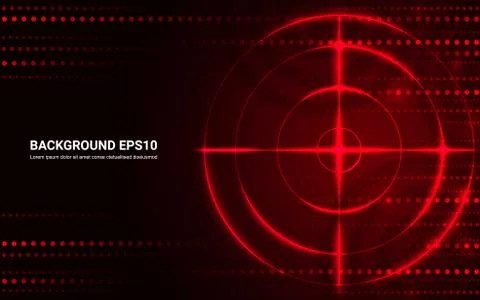 Abstract red target, shooting range on black background. Stock Illustration