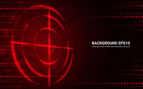 Abstract red target, shooting range on black background. Stock Illustration