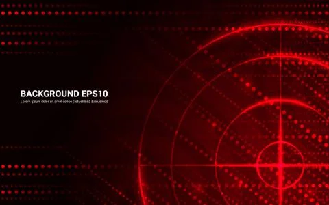 Abstract red target, shooting range on black background. Stock Illustration