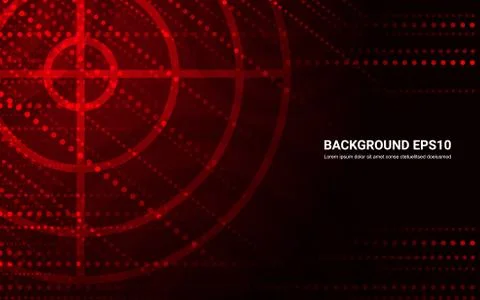 Abstract red target, shooting range on black background. Stock Illustration