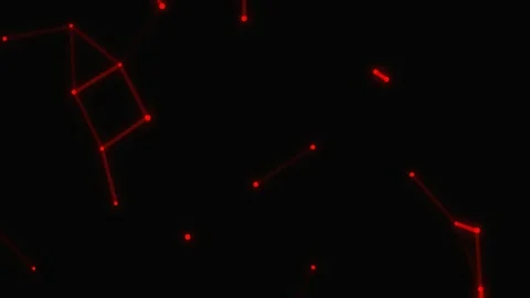 Abstract red tech background with digital plexus network, looping motion graphic Stock Footage 339641498