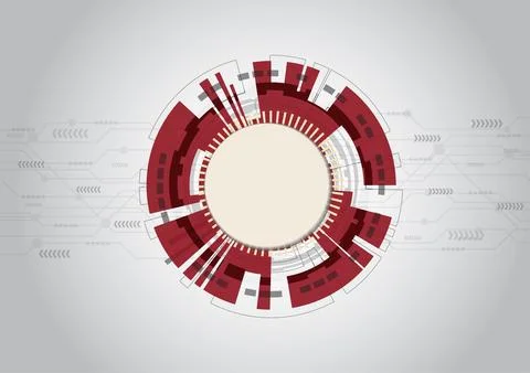 Abstract red technology background with various elements 스톡 일러스트