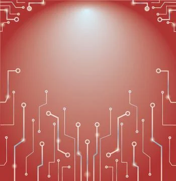 Abstract red technology lines art and space background Stock-Illustration