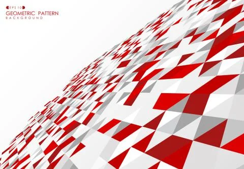 Abstract red technology triangle design of pattern decoration background. Stock Illustration