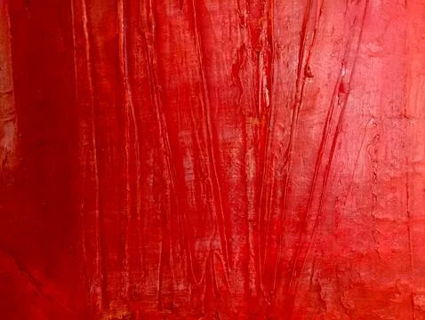 Abstract red textured surface with expressive paint strokes Stock Photos