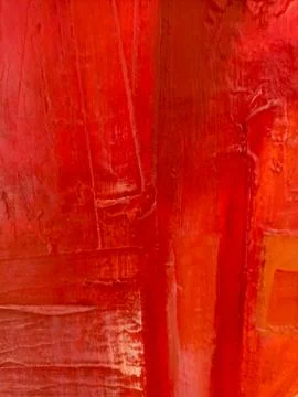 Abstract red textured surface with expressive paint strokes Stock Photos