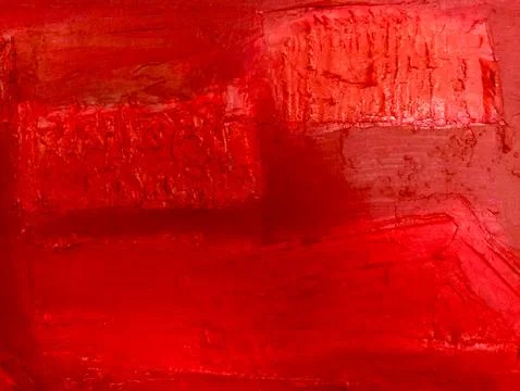 Abstract red textured surface with expressive paint strokes Stock Photos