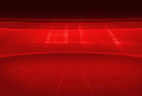 Abstract red theme empty 3d studio space with rectangular grid at ground 스톡 일러스트