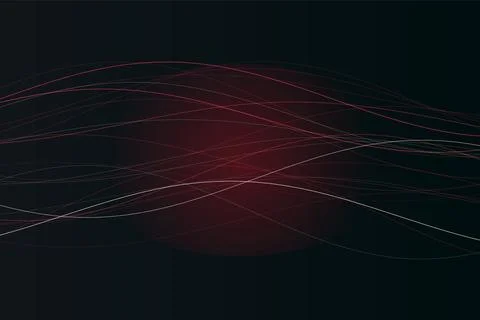 Abstract red thin lines over dark background for futuristic digital wallpaper Stock Illustration