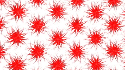 Abstract red three-dimensional shapes moving on a white background. Animated scr Stock Footage 101812189