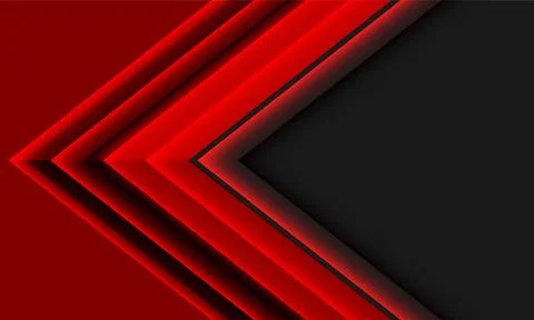 Abstract red tone arrow direction geometric overlap on grey blank space design Stock Illustration
