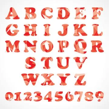 Abstract red triangle alphabets-vector illustration Illustrazione stock