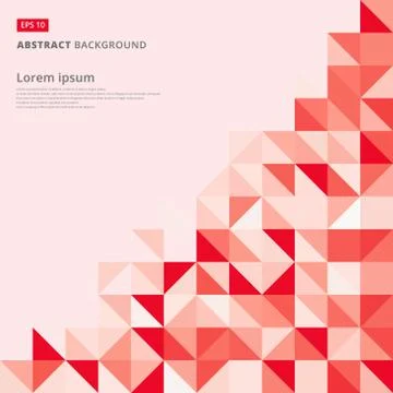 Abstract red triangle and square in red or pink color pattern, Vector illustr Stock Illustration