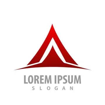 Abstract red triangle concept design. Symbol graphic template element vector Stock Illustration