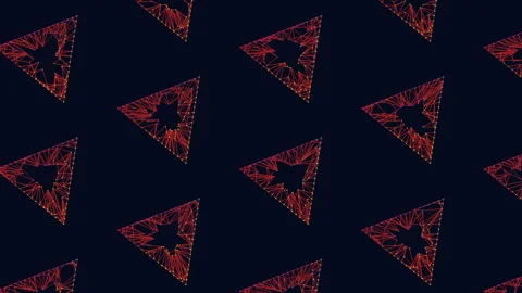 Abstract red triangle pattern on black background Stock Footage 289203628