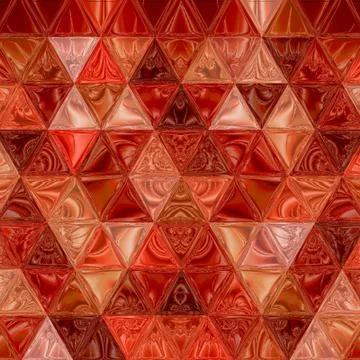 Abstract red triangle pattern, effect patchwork in red, white, orange, terrac Stock Illustration