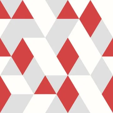 Abstract red triangles vector pattern design seamless style on white gray Stock Illustration