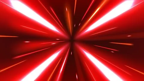 Abstract Red Tunnel Speed Light Starburst Background Dynamic Technology Con.. Stock Illustration