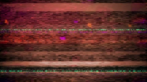 Abstract red TV glitch background with horizontal interference bands and pixel Stock Footage 342906278