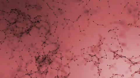 Abstract red vector background with black lines and dots Stock Footage 66857544