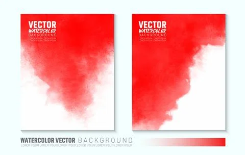 Abstract red watercolor vector art background for Valentine's Day Stock Illustration