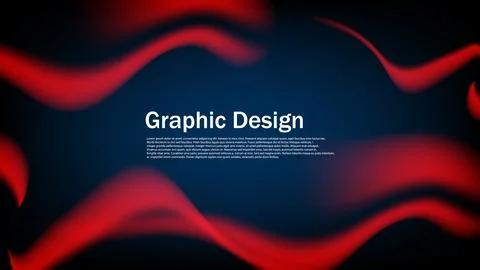 Abstract red wave with blue background, dynamic soft motion layout Stock Illustration