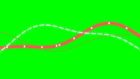 Abstract red wave motion graphic element isolated on a vibrant green screen Vidéo 341821116