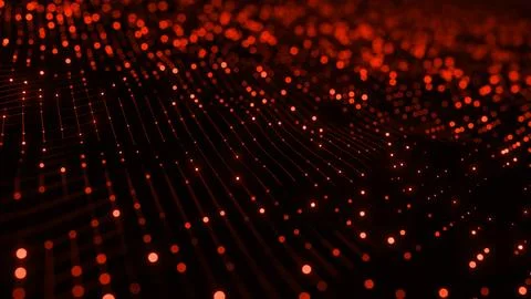 Abstract red wave particle background Stock Illustration