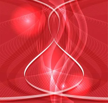 Abstract red waved background Stock Illustration
