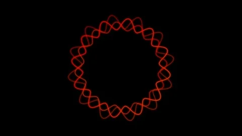 Abstract Red Waveform Animation on Black Background 動画素材 344512237
