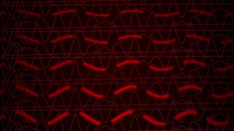 Abstract Red Waveform Background: Digital Sound and Data Flow Stock Footage 346661400