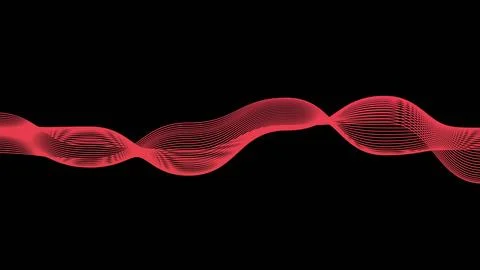 Abstract Red Waveform on Black Background. Stock Illustration