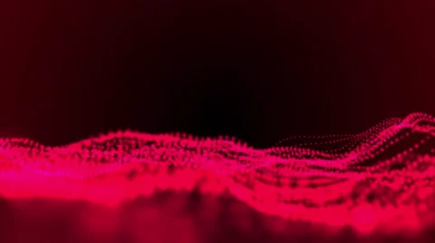 Abstract red waves and particles. Stock Footage 48364783