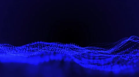 Abstract red waves and particles. Stock Footage 48364799