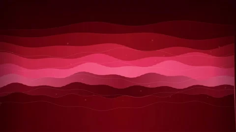 Abstract Red Waves Background: Smooth Flowing Layers of Gradient Color Stock Footage 346661320