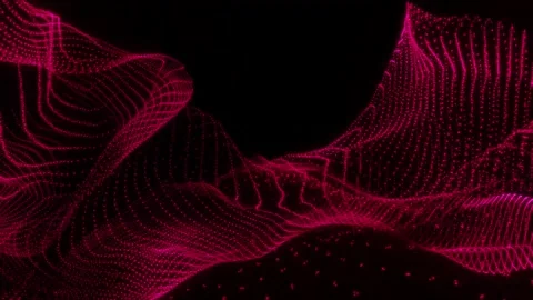 Abstract red waves on black background, in motion Stock Footage 329319443