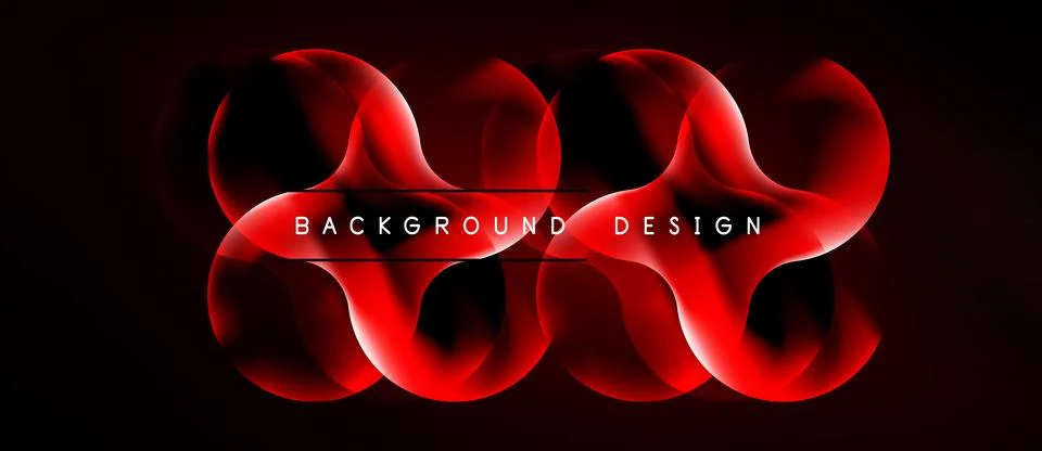 Abstract red waves form dynamic background. Smooth curves create modern visua Stock Illustration