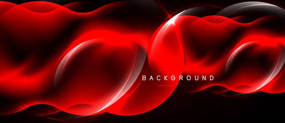 Abstract red waves, glowing effect. Dark background creates dramatic visual 스톡 일러스트