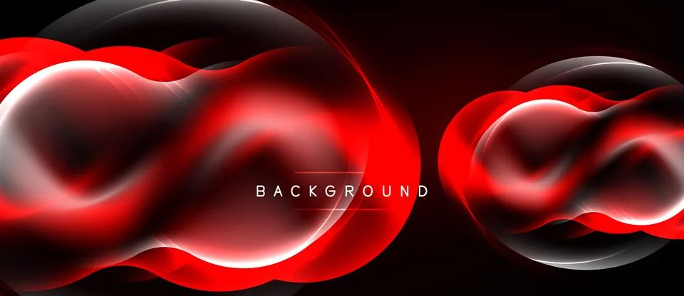 Abstract red waves, glowing lines, dynamic shapes. Dark background creates 스톡 일러스트