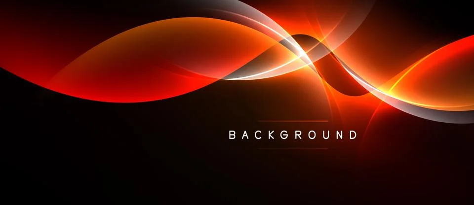 Abstract red waves over black background. Dynamic lines create modern visual Ilustração Stock