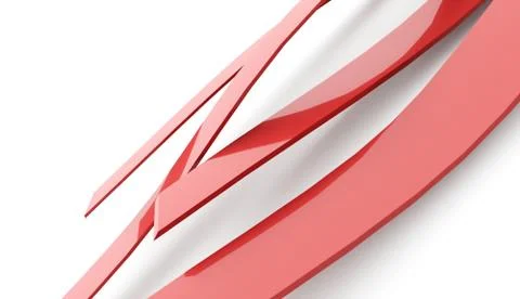 Abstract red waves rendered on white background Stock Illustration